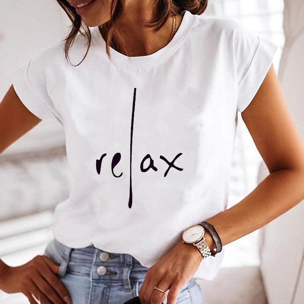 Damen T-Shirt mit lässigem Schriftzug Stalluxe