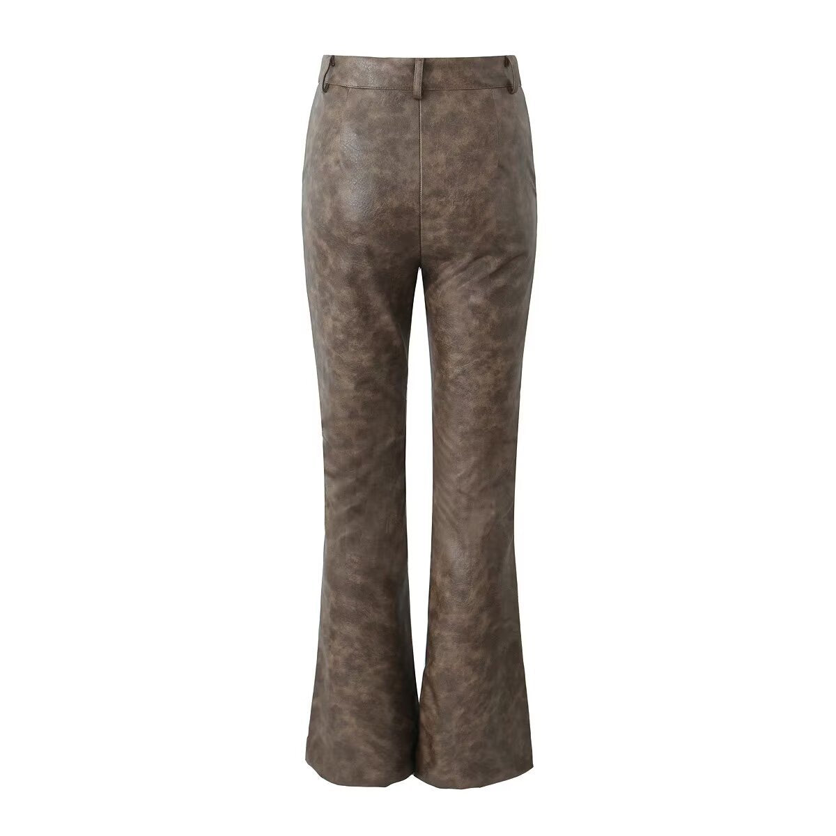 Damen Flared Kunstlederhose mit eleganter Passform und hohem Bund Stalluxe