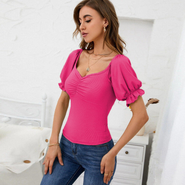 Damen Bodys mit Puffärmeln und Raffung Stalluxe