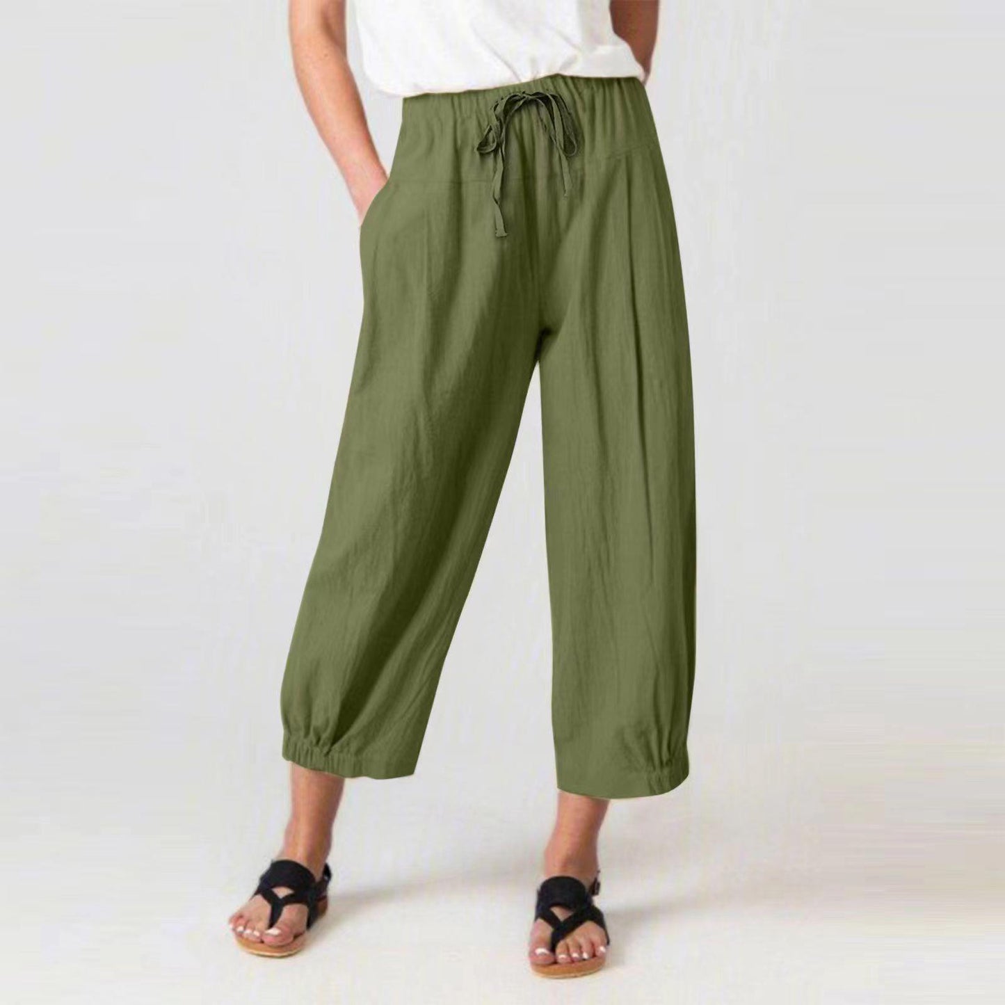 Damen Luftige Freizeithose mit verstellbarem Bund Stalluxe