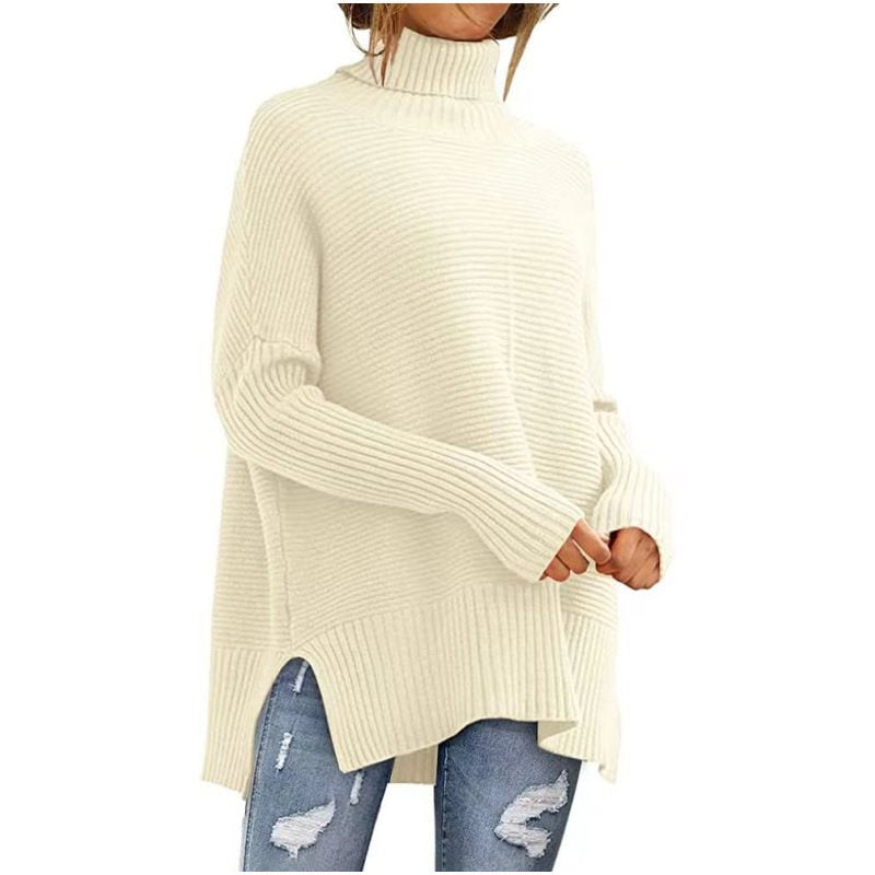 Damen kuscheliger Rollkragenpullover aus Rippstrick Stalluxe