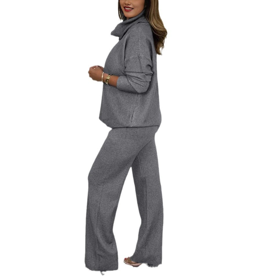 Women's Cozy Cowl Neck Lounge Set Stalluxe