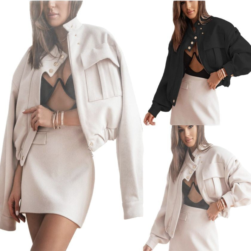 Damen Modische Bomberjacke mit besonderen Details Stalluxe