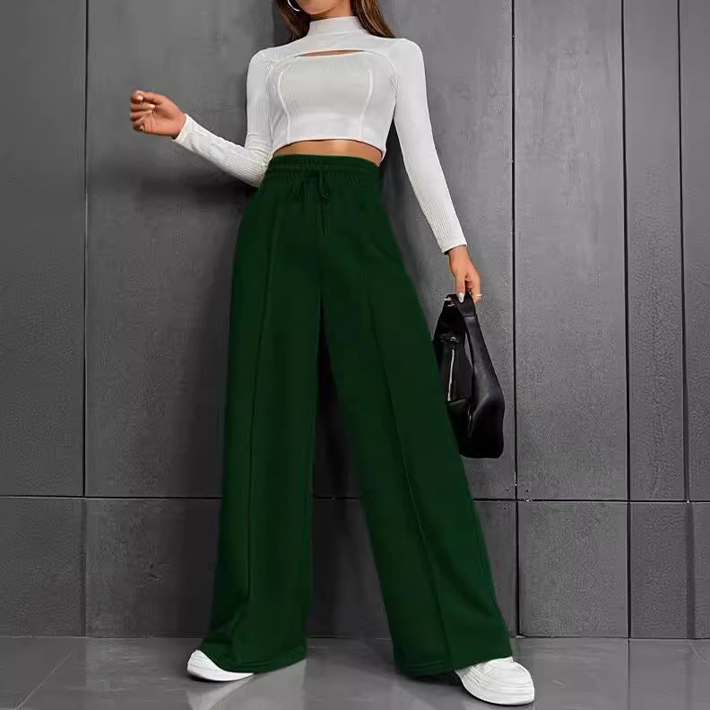 Damen Weit geschnittene Freizeithose mit elastischem Bund und praktischen Taschen Stalluxe
