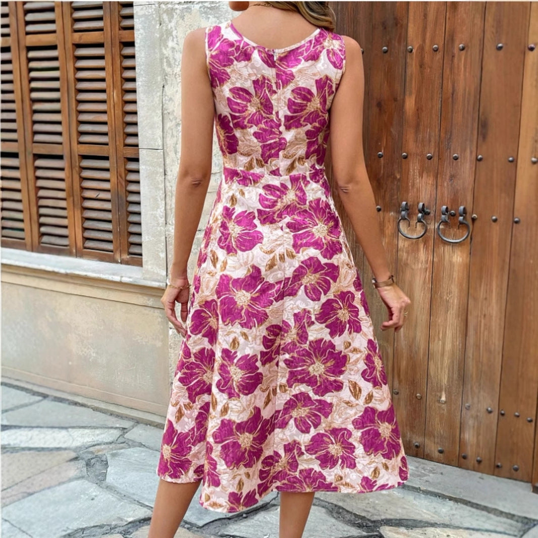 Damen Maxikleid mit floralem Design und elegantem A-Linien-Schnitt Stalluxe