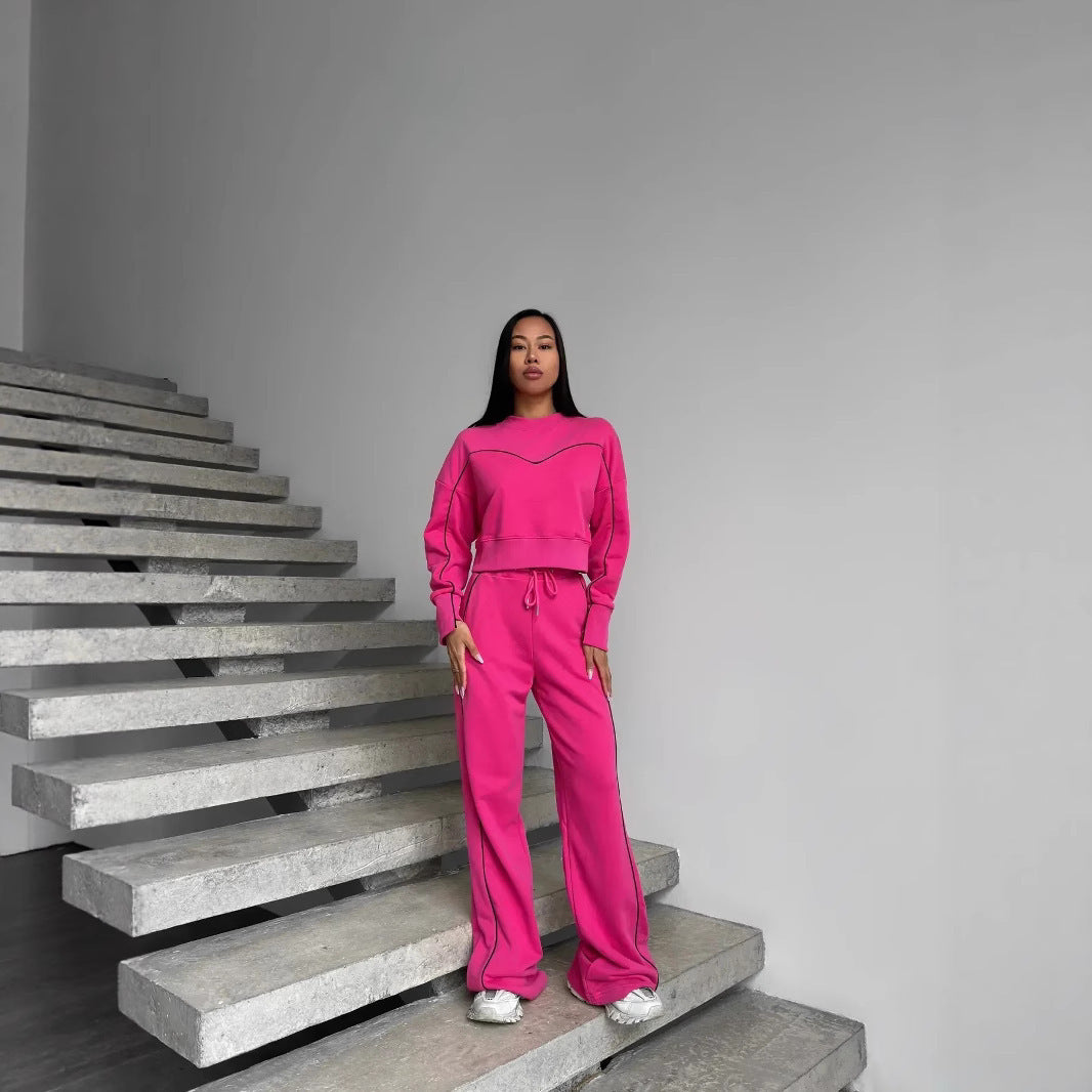 Damen Stylishes Sweatshirt und weite Hose Set Stalluxe