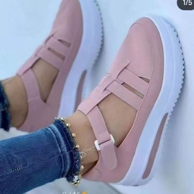 Damen modische Slip-On Sneakers mit ergonomischem Riemensystem Stalluxe