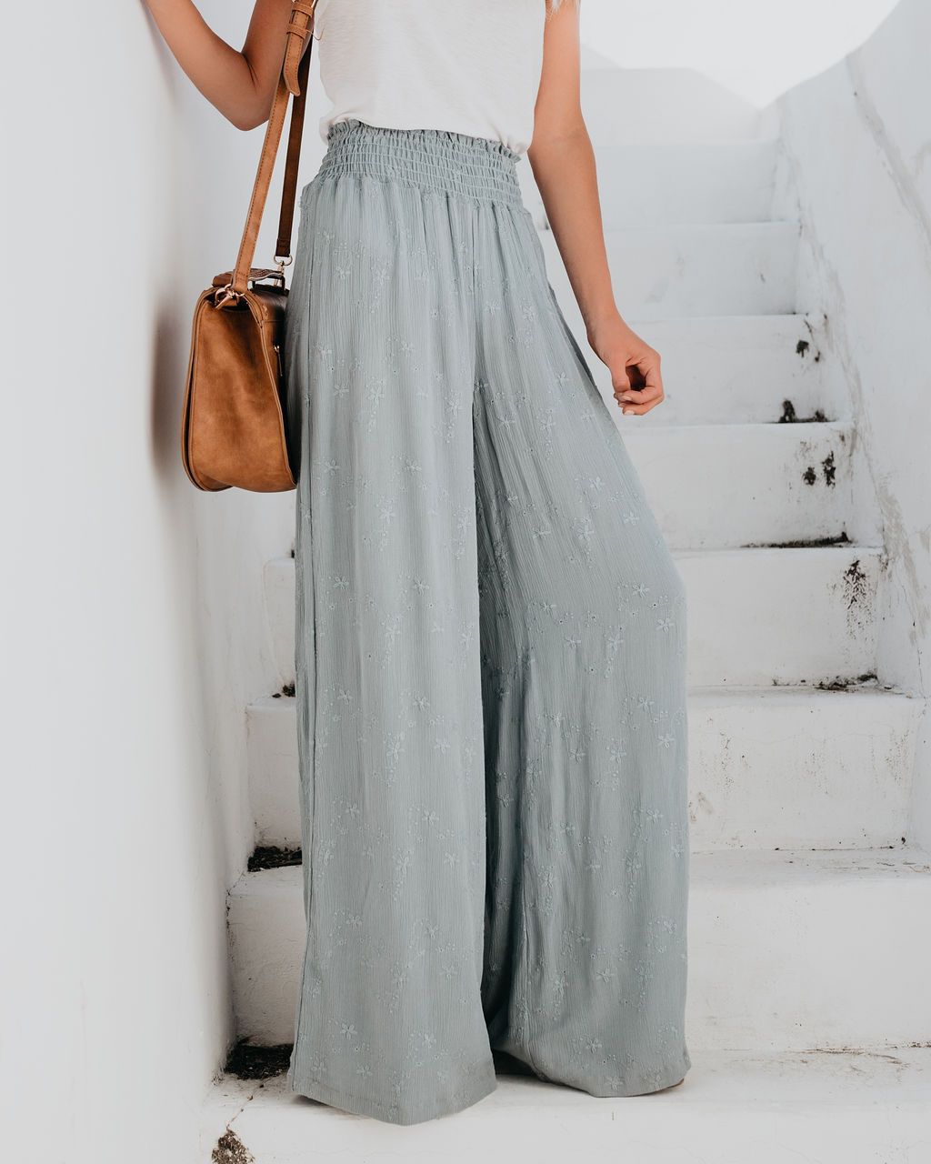Women's Floral Print Wide-Leg Trousers Stalluxe