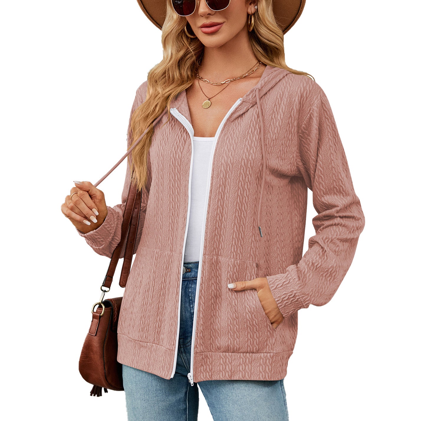 Damen Strickjacke mit hohem Kragen und vielseitigem Design Stalluxe