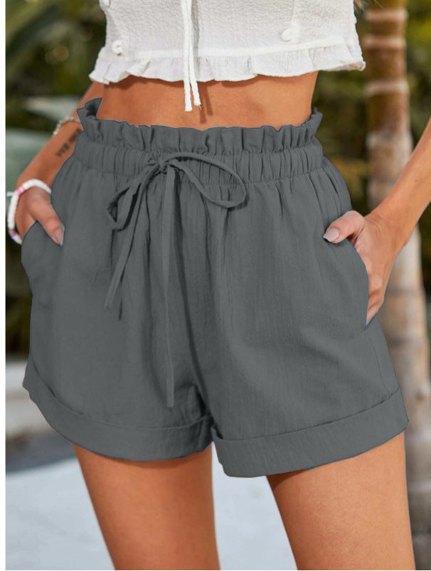 Damen lässige Sommer-Shorts mit elastischem Bund und Taschen Stalluxe