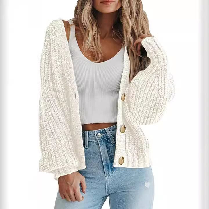 Damen Grobstrick-Cardigan mit Knopfdetails und weitem Schnitt Stalluxe