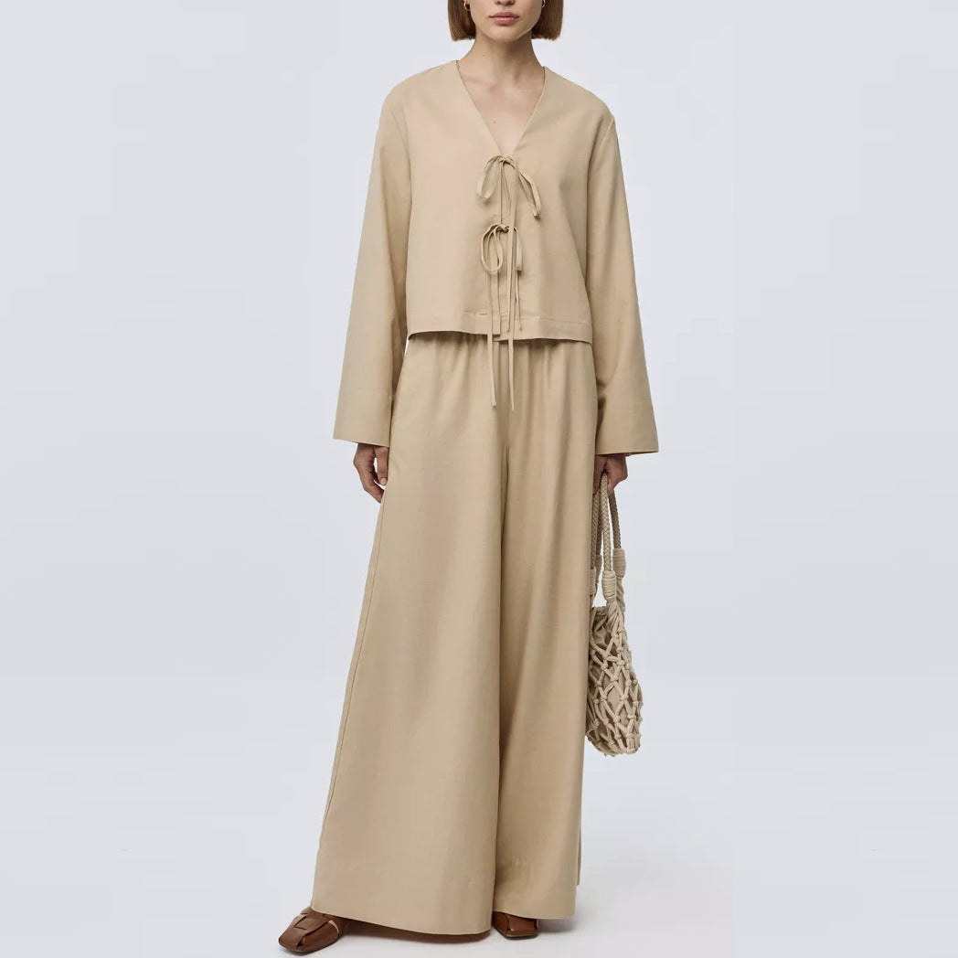 Damen Luftiges Zweiteiler-Set mit weitem Schnitt und Kordelzug Stalluxe