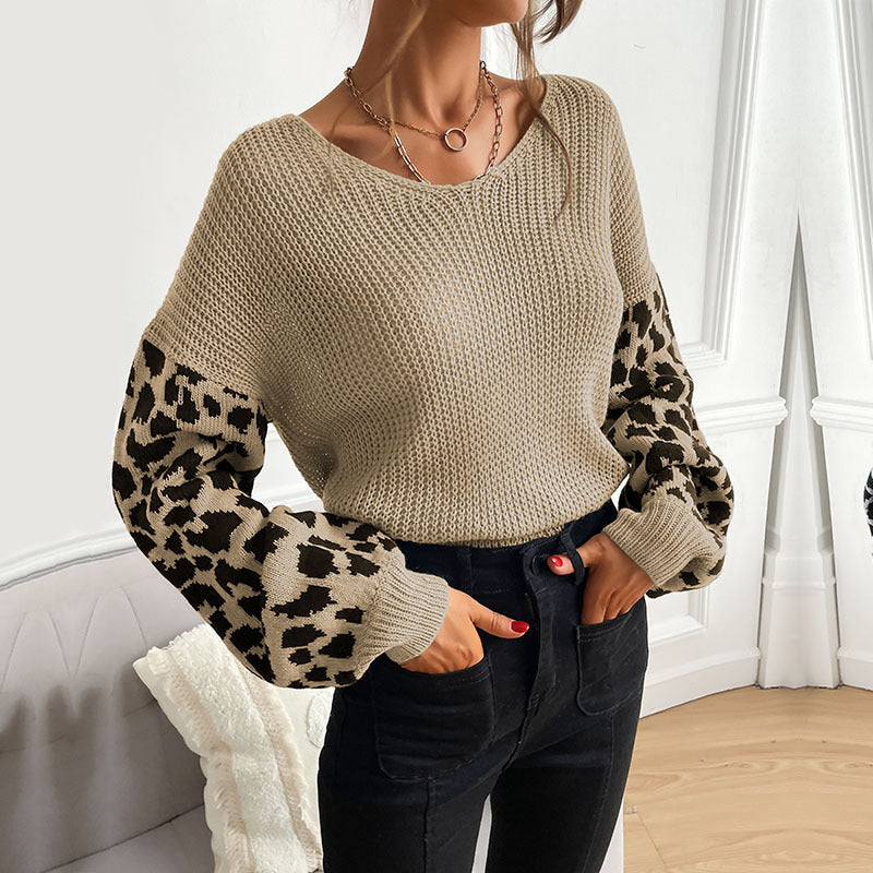 Damen casual Pullover mit modischem Leopardenmuster und lockerer Passform Stalluxe