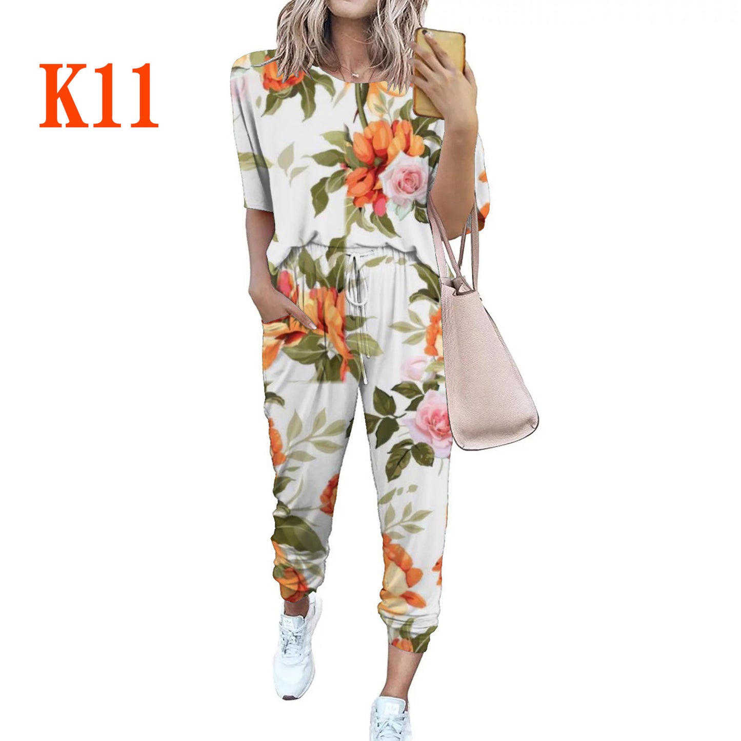 Damen Leichter Freizeit-Jumpsuit mit einem auffälligen Batik-Muster und praktischen Taschen Stalluxe