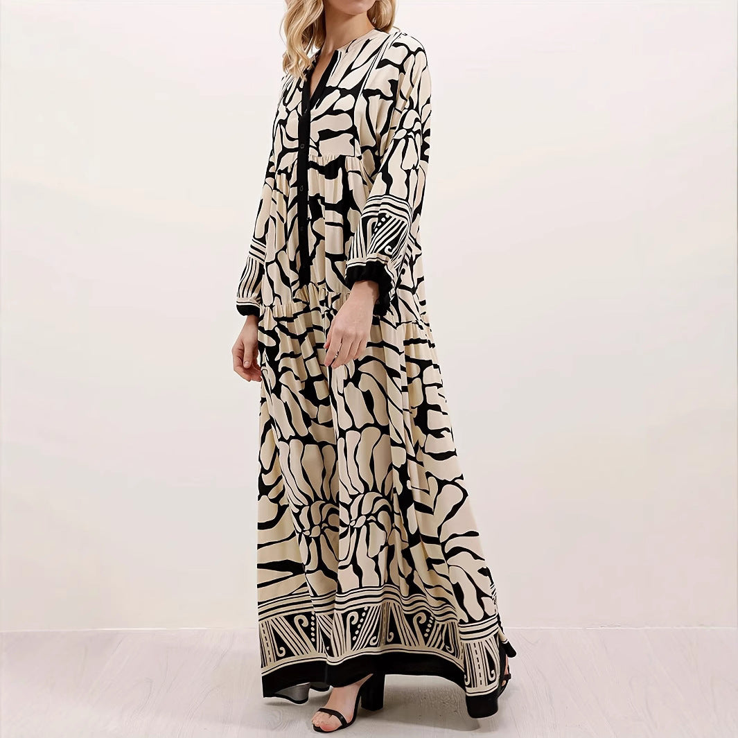 Damen Maxikleid im Boho-Stil mit floralem Design Stalluxe