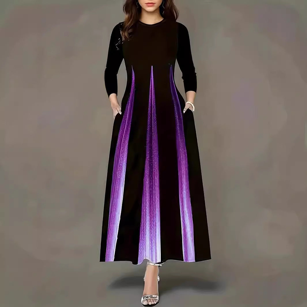Damen Maxikleid mit seitlichen Einsätzen und praktischen Taschen Stalluxe
