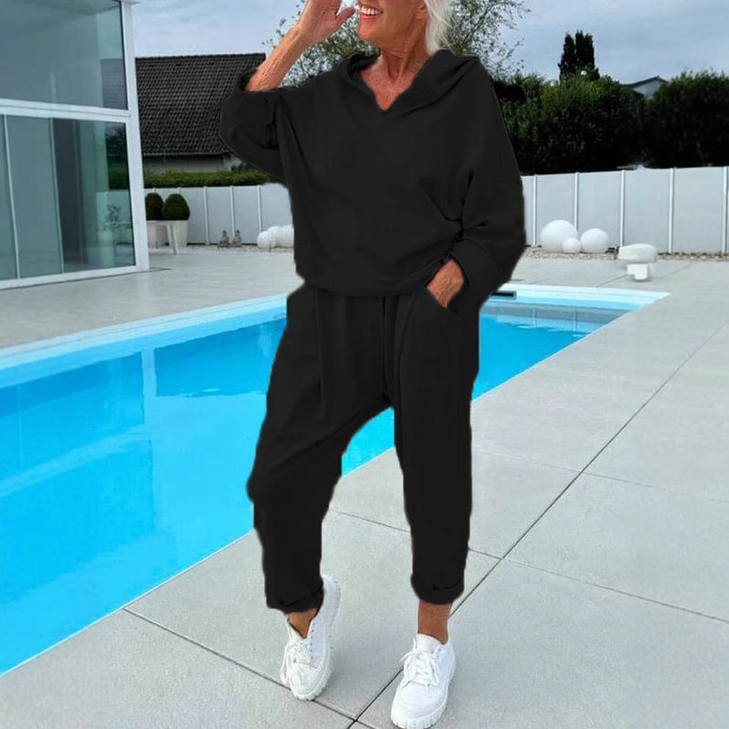 Damen modischer Hoodie und Jogginghose Set Stalluxe