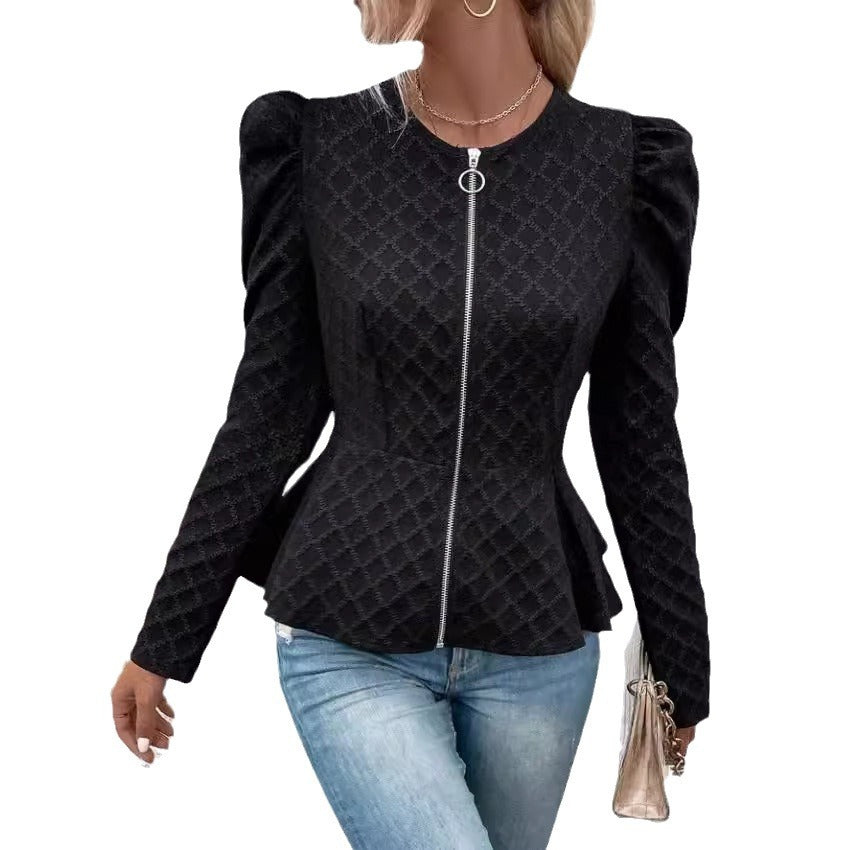 Damen modischer Blazer mit Puffärmeln Stalluxe