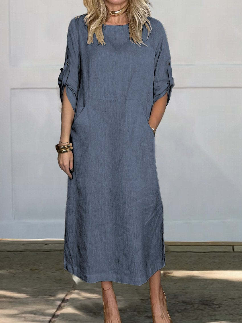 Women's Casual Pocket Maxi Dress Stalluxe