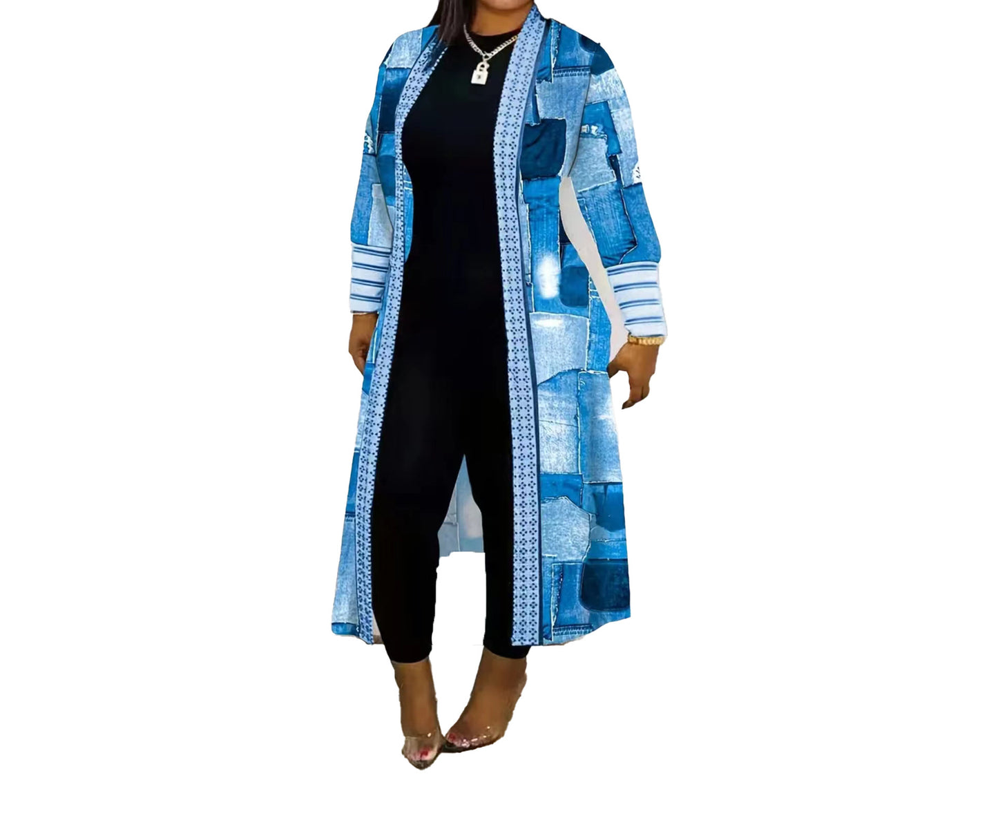 Women's Artistic Print Duster Cardigan Stalluxe