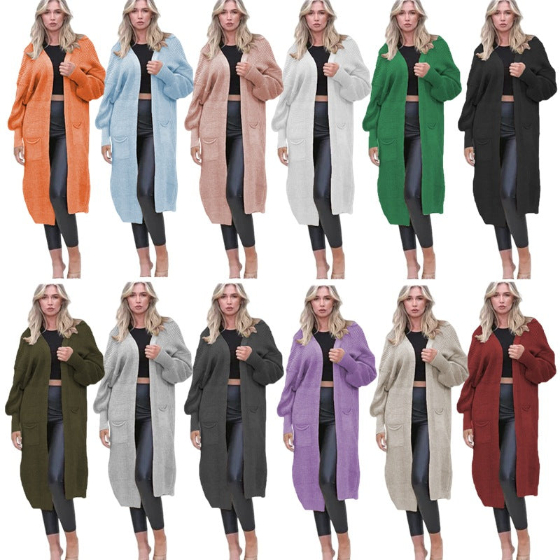 Damen Langarm-Strickcardigan mit edlem Strukturdesign und praktischen Taschen Stalluxe