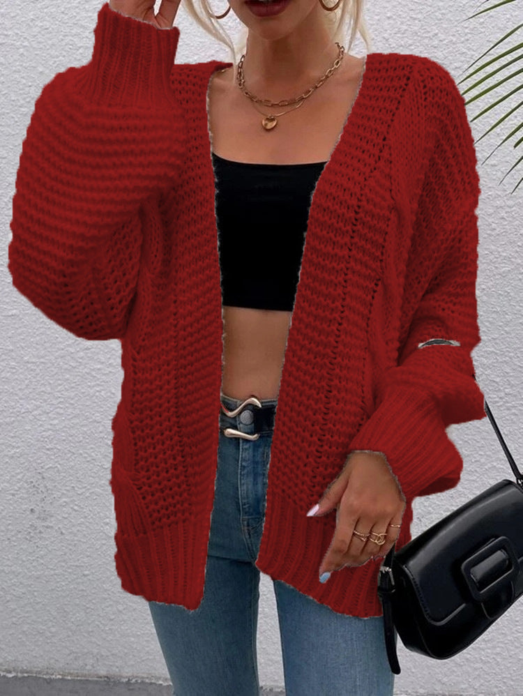 Damen Grobstrick-Cardigan mit tiefen Taschen und lässigem Schnitt Stalluxe