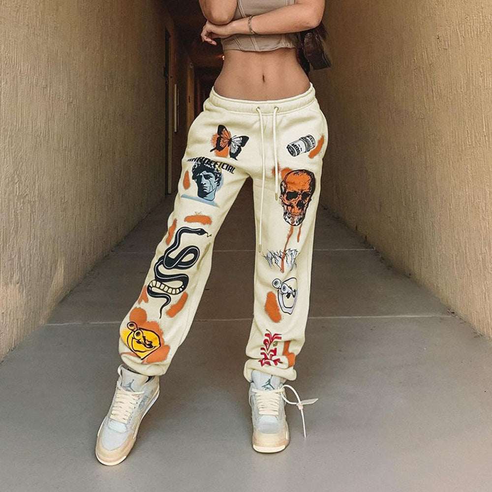 Damen Sweathose im Grafitdesign mit Kordelzug und relaxed Fit Stalluxe
