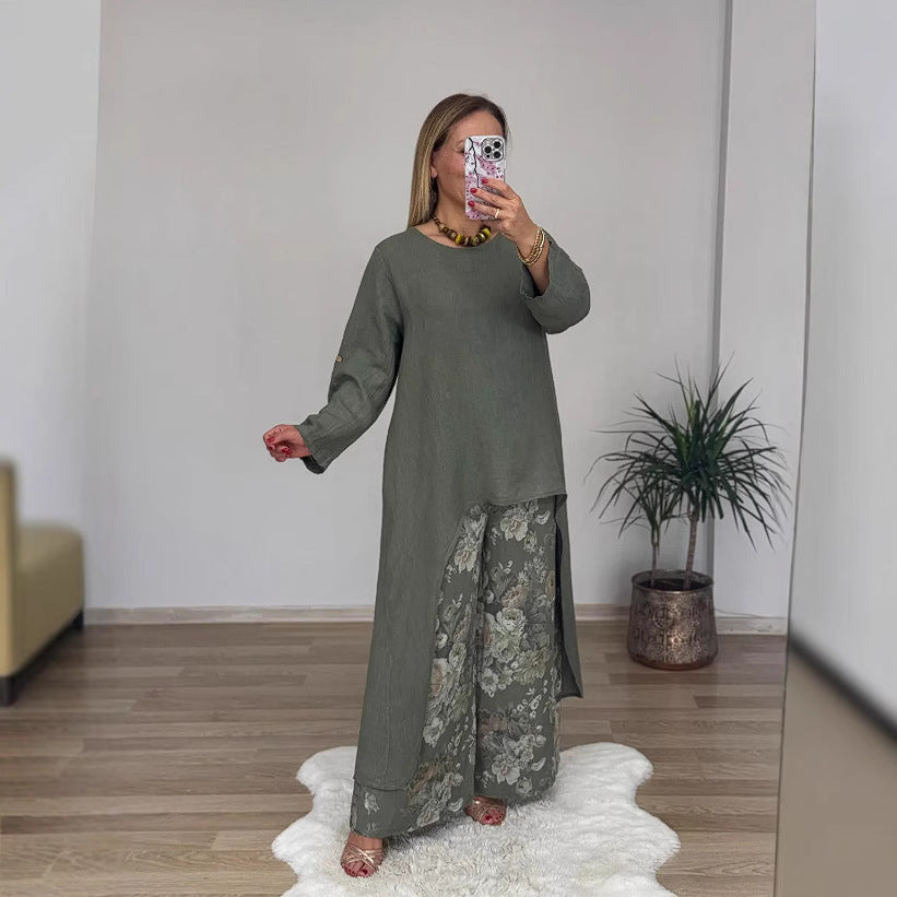 Women's Relaxed Fit Linen Tunic Top Stalluxe