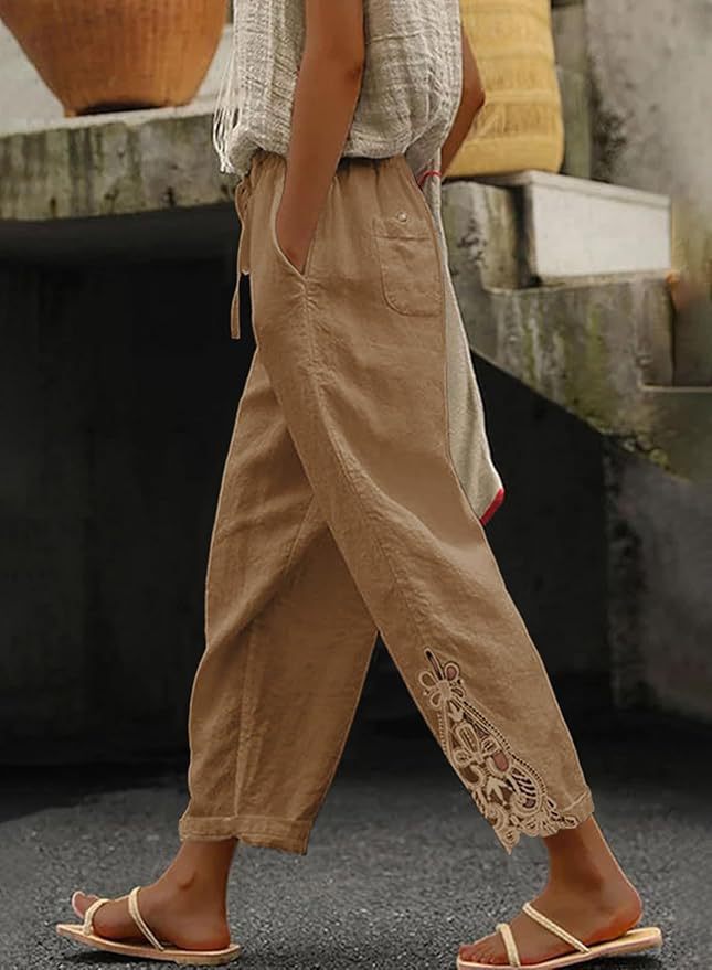 Damen Freizeithose mit aufwendigen Stickereien Stalluxe