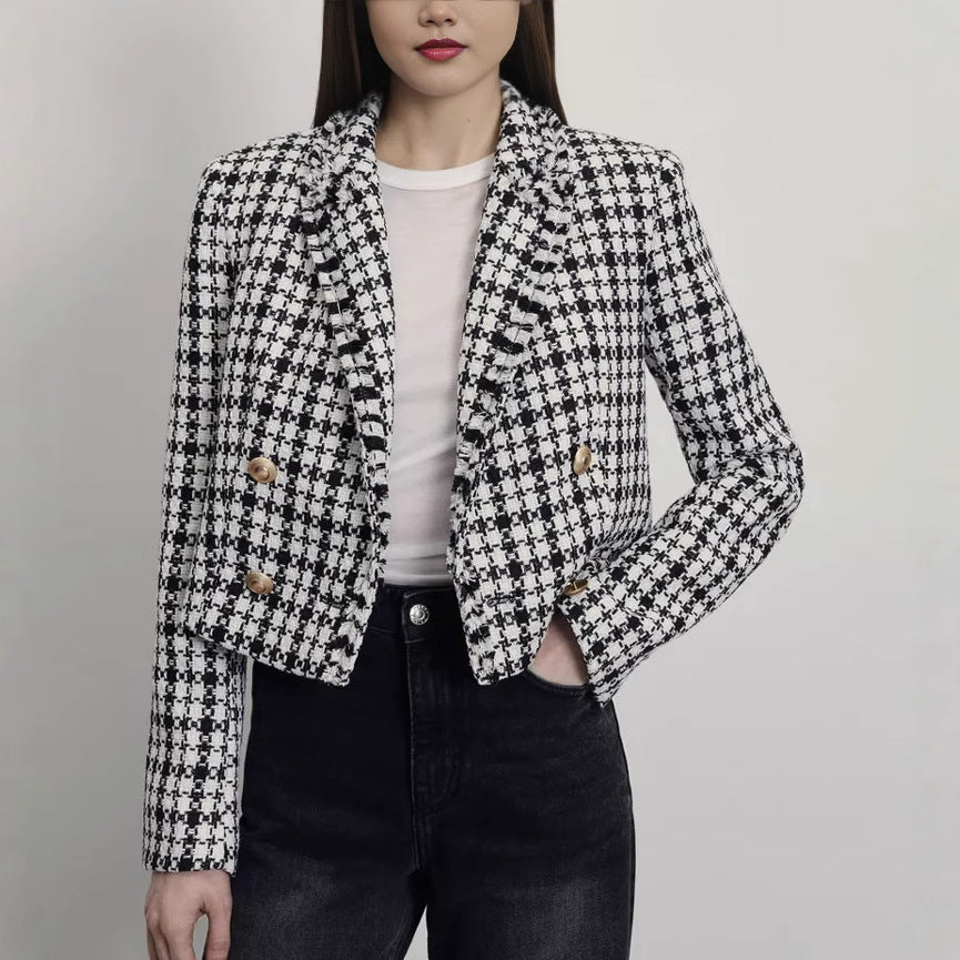 Damen Doppeltfältiger Blazer mit integriertem Rock Stalluxe