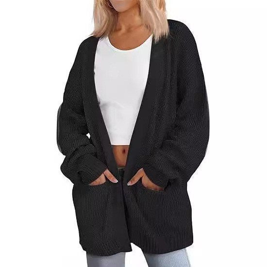 Damen Lässiger Strickcardigan mit oversized Schnitt und praktischen Taschen Stalluxe