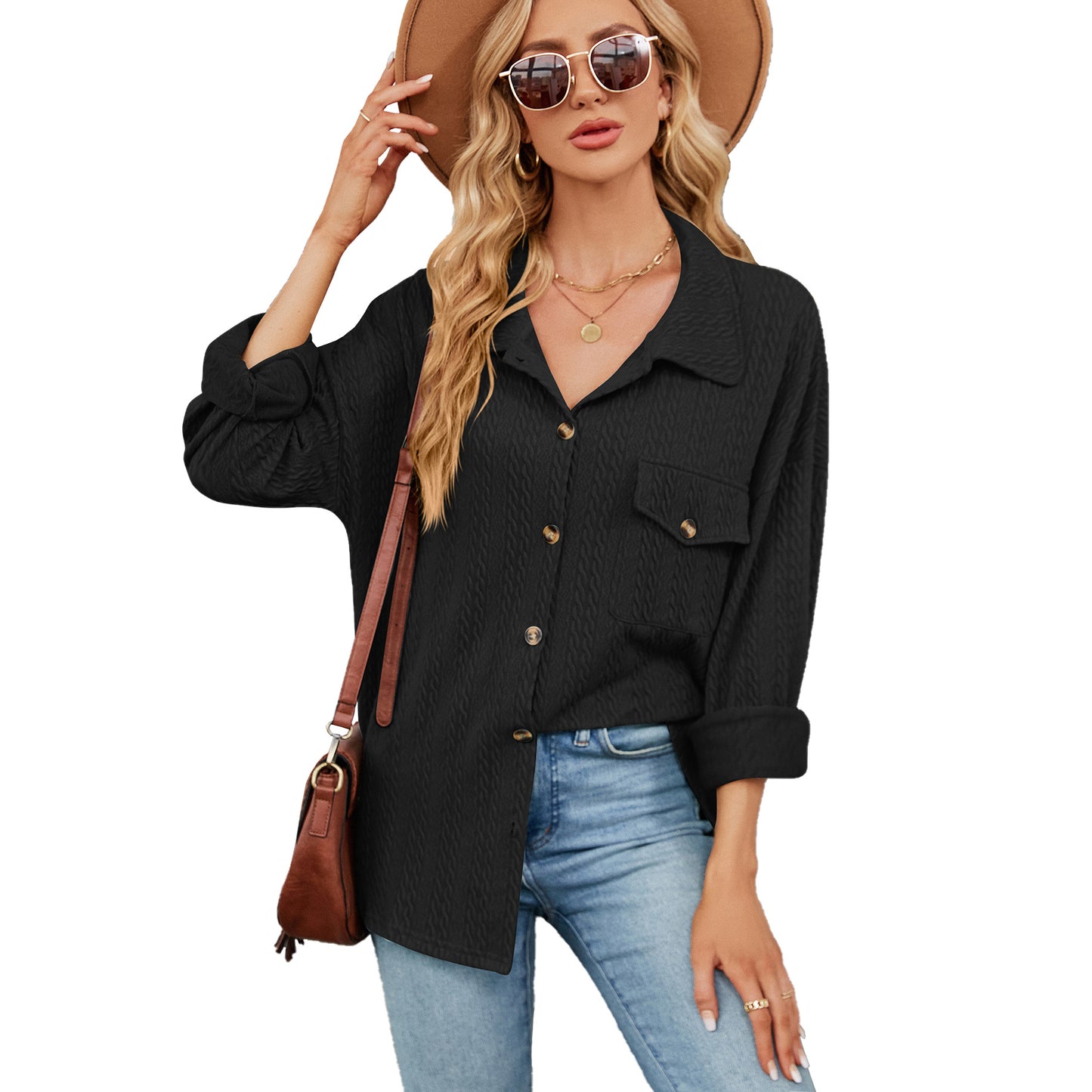 Damen lässige Overshirt mit strukturiertem Design Stalluxe