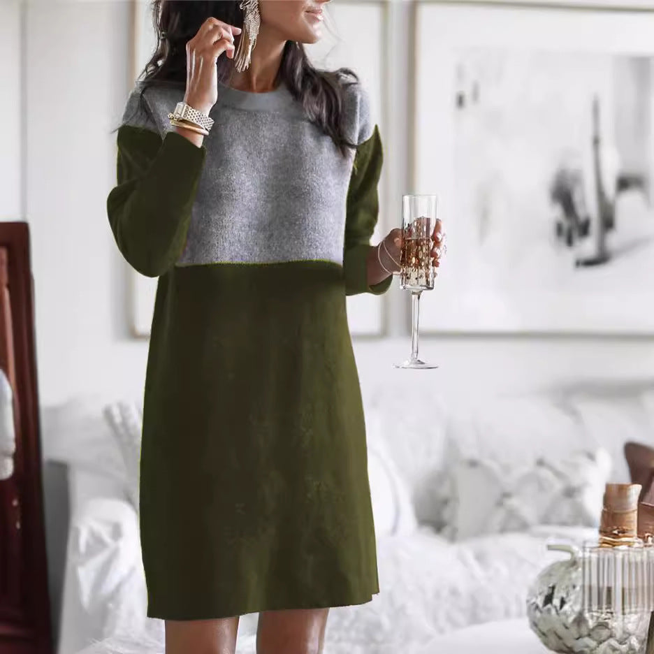 Damen Strickkleid mit Farbblockierung Stalluxe
