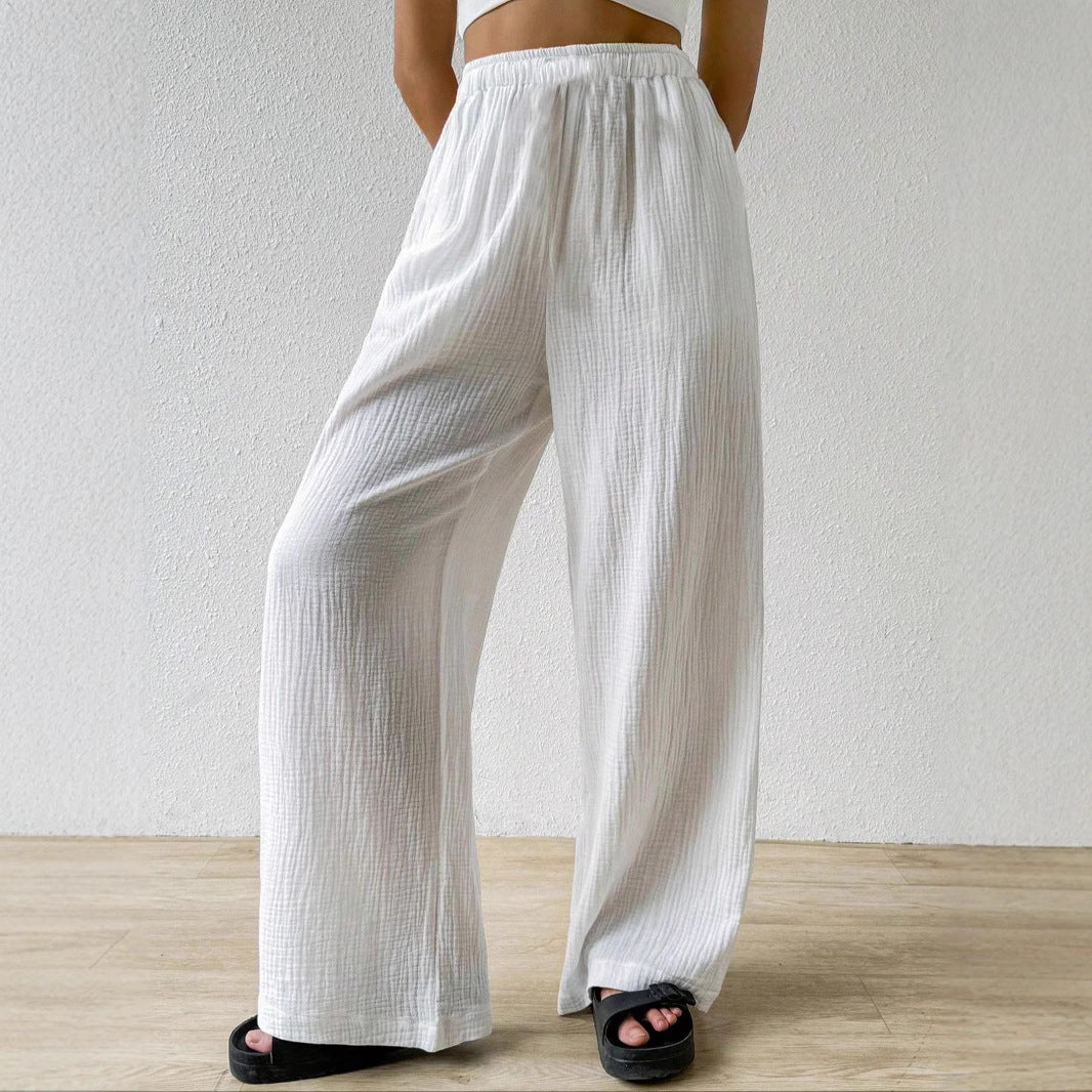 Damen Leichte und elegante weit geschnittene Hose Stalluxe