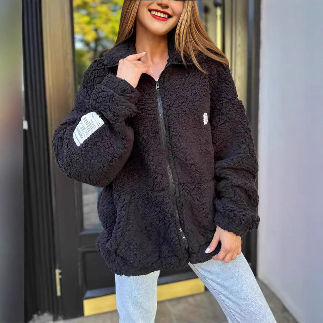 Women's Fleece Zip-Up Jacket Stalluxe