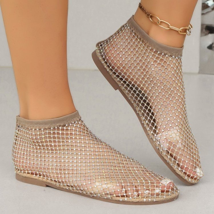 Damen Glamouröse Netzschuhe mit Strassverzierungen Stalluxe