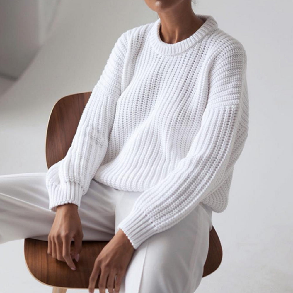 Damen Grobstrickpullover mit lässigem Schnitt und voluminösen Ärmeln Stalluxe