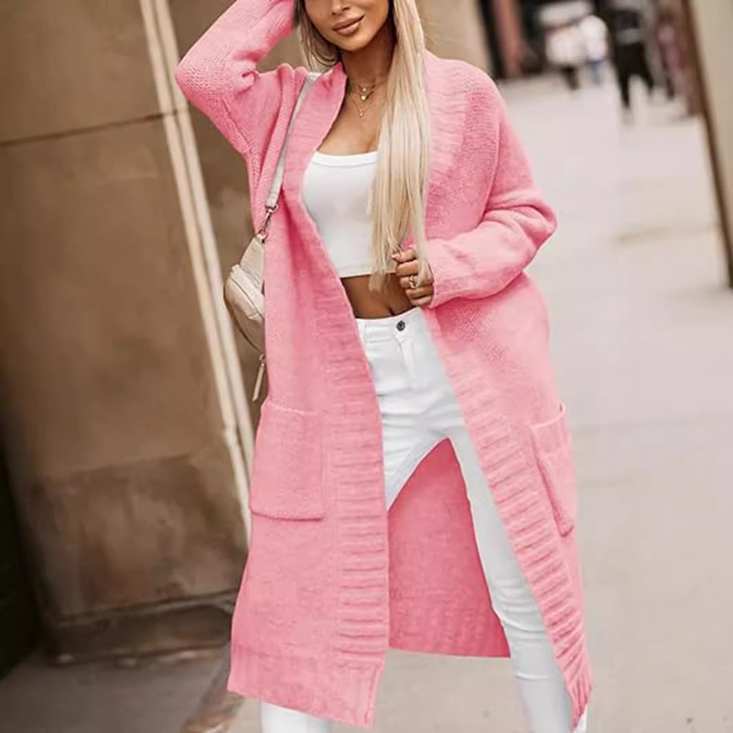 Damen Langstrickjacke mit tiefen Taschen und offenem Schnitt Stalluxe