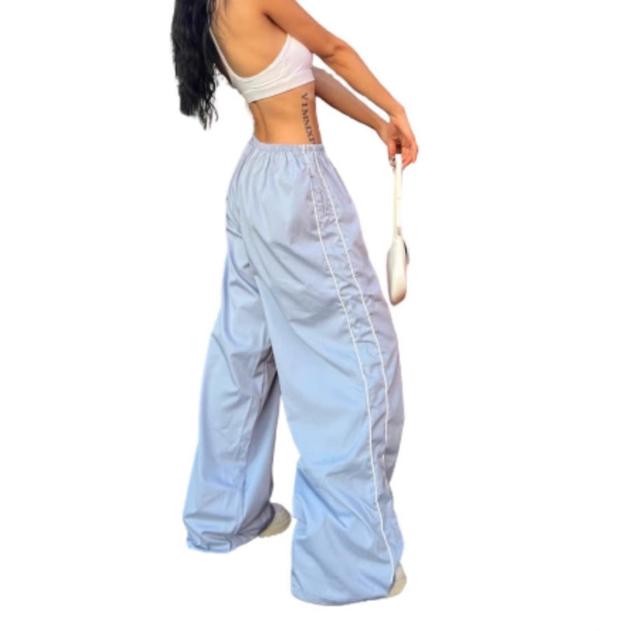 Damen elegante Sporthose mit weitem Schnitt und elastischem Bund Stalluxe