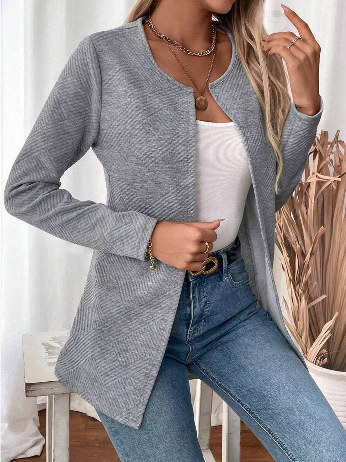 Damen elegante und vielseitige Strickjacke Stalluxe