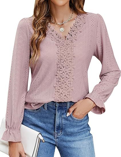 Damen elegante Bluse mit floralem Design und V-Ausschnitt Stalluxe