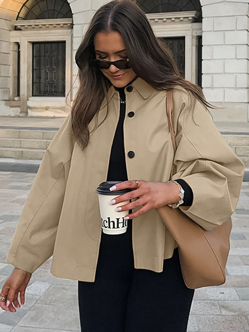 Damen modische Arbeitsjacke mit breitem Kragen und praktischen Taschen Stalluxe