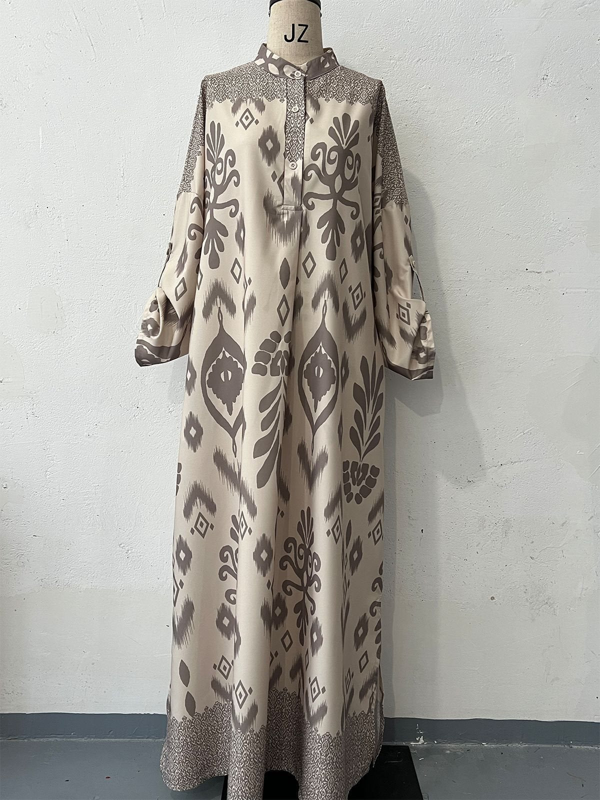 Damen Maxi-Kleid mit feinem Muster Stalluxe
