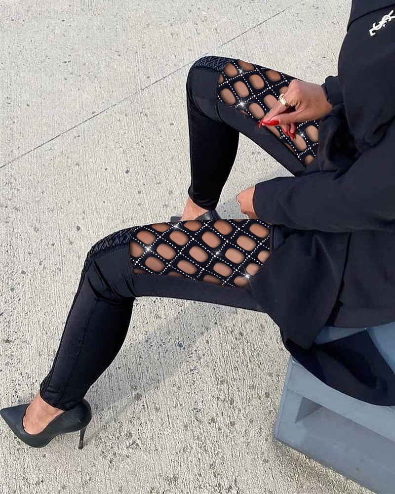 Damen Leggings mit Netzdetails und figurbetonter Passform Stalluxe