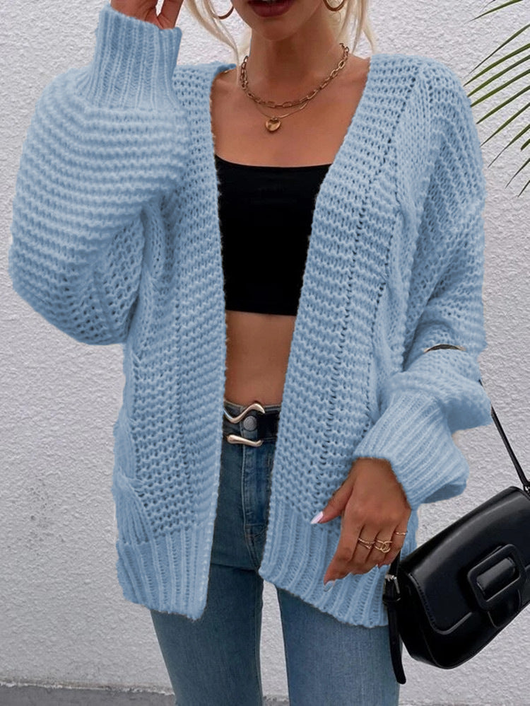 Damen Grobstrick-Cardigan mit tiefen Taschen und lässigem Schnitt Stalluxe