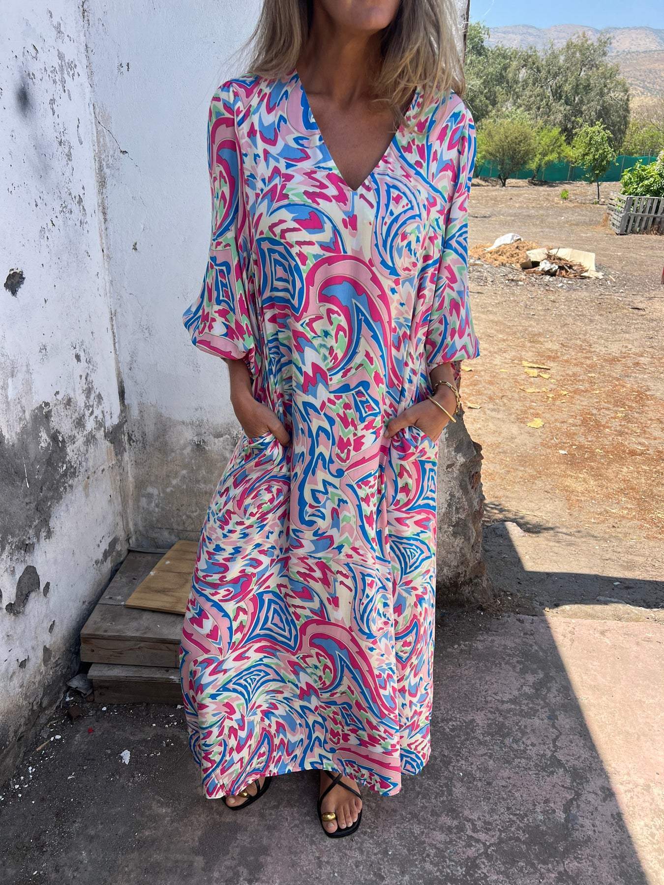 Women's Vibrant Print Maxi Dress Stalluxe