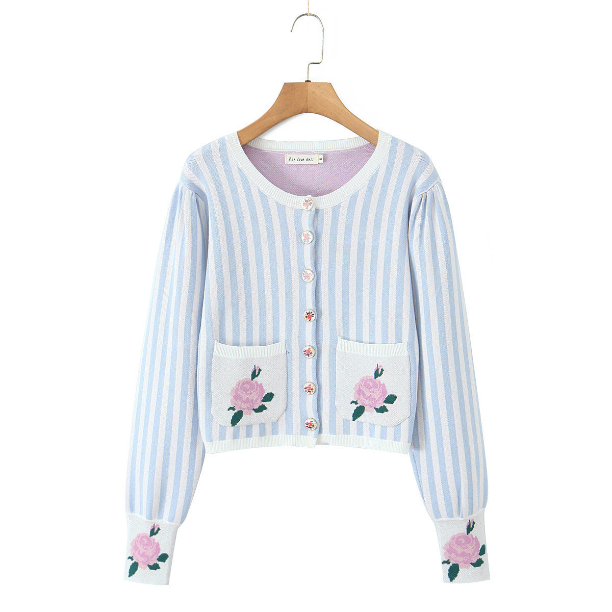 Damen Strickjacke mit floralem Design und detailreicher Knopfleiste Stalluxe