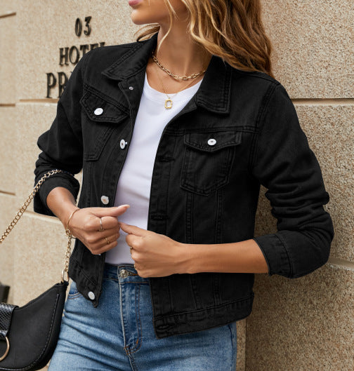 Damen klassische Denim-Jacke im Schneidertailoring-Stil Stalluxe