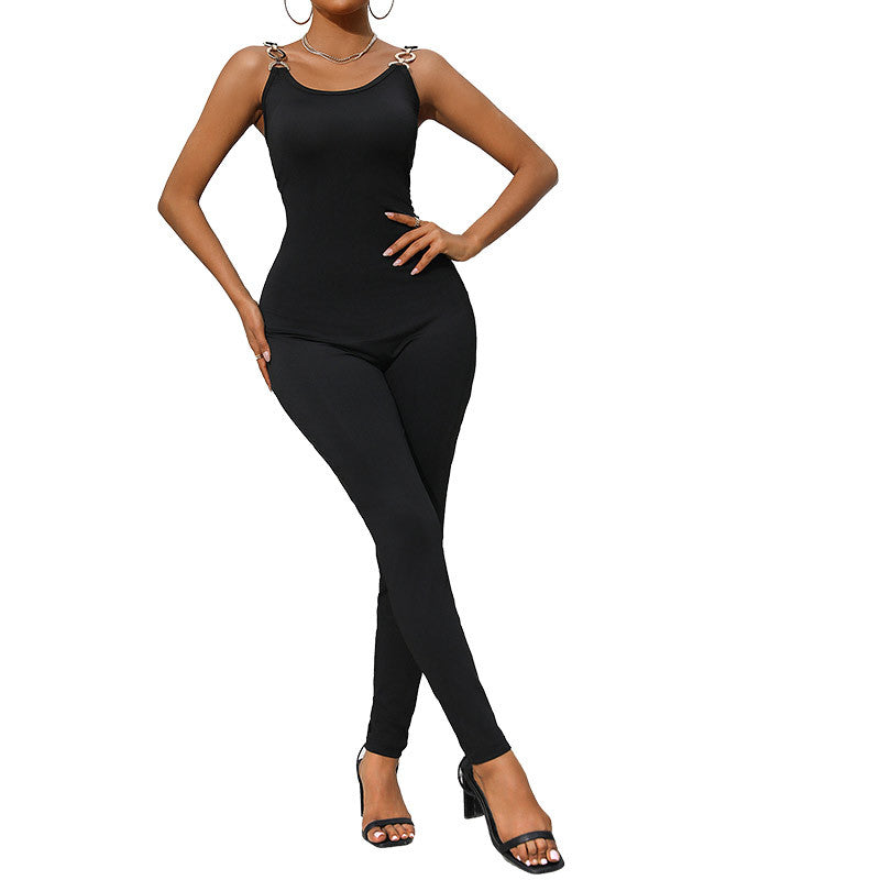Damen Figurbetontes Jumpsuit mit eleganten Schulterdetails Stalluxe