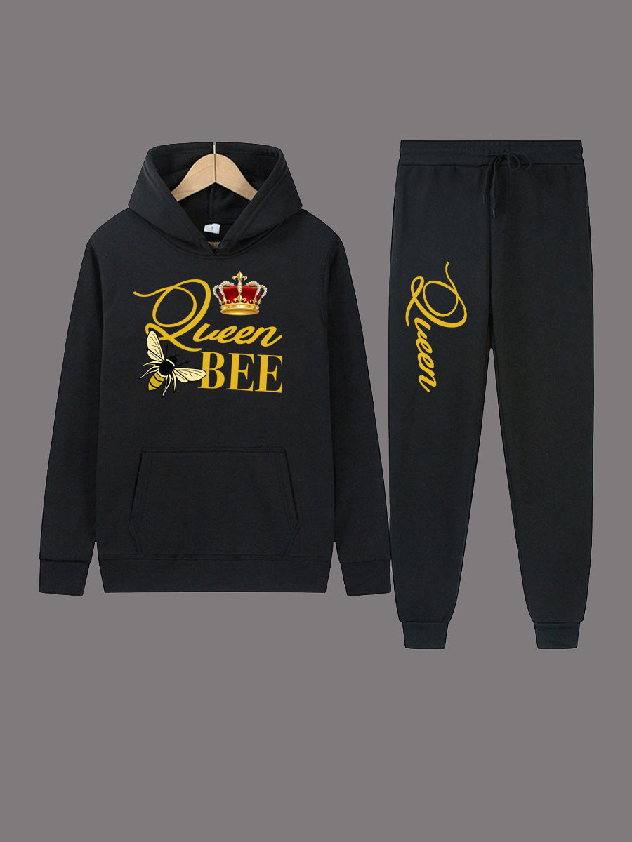 Damen Hoodie und Jogginghose Set mit kreativem "Queen Bee" Design Stalluxe